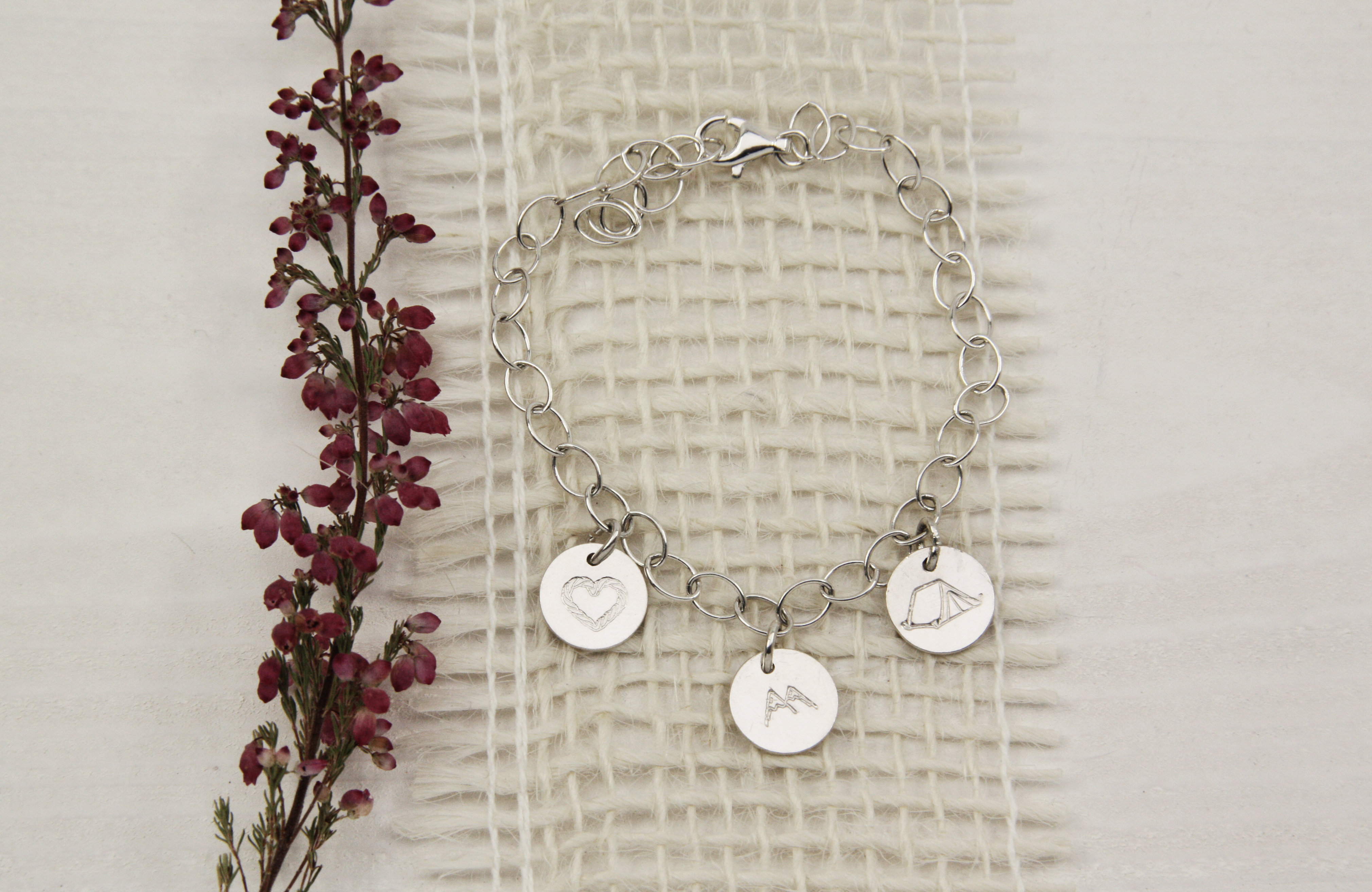 Bergfex. Armband, Anhänger, Handgestempelt, Bergschmuck