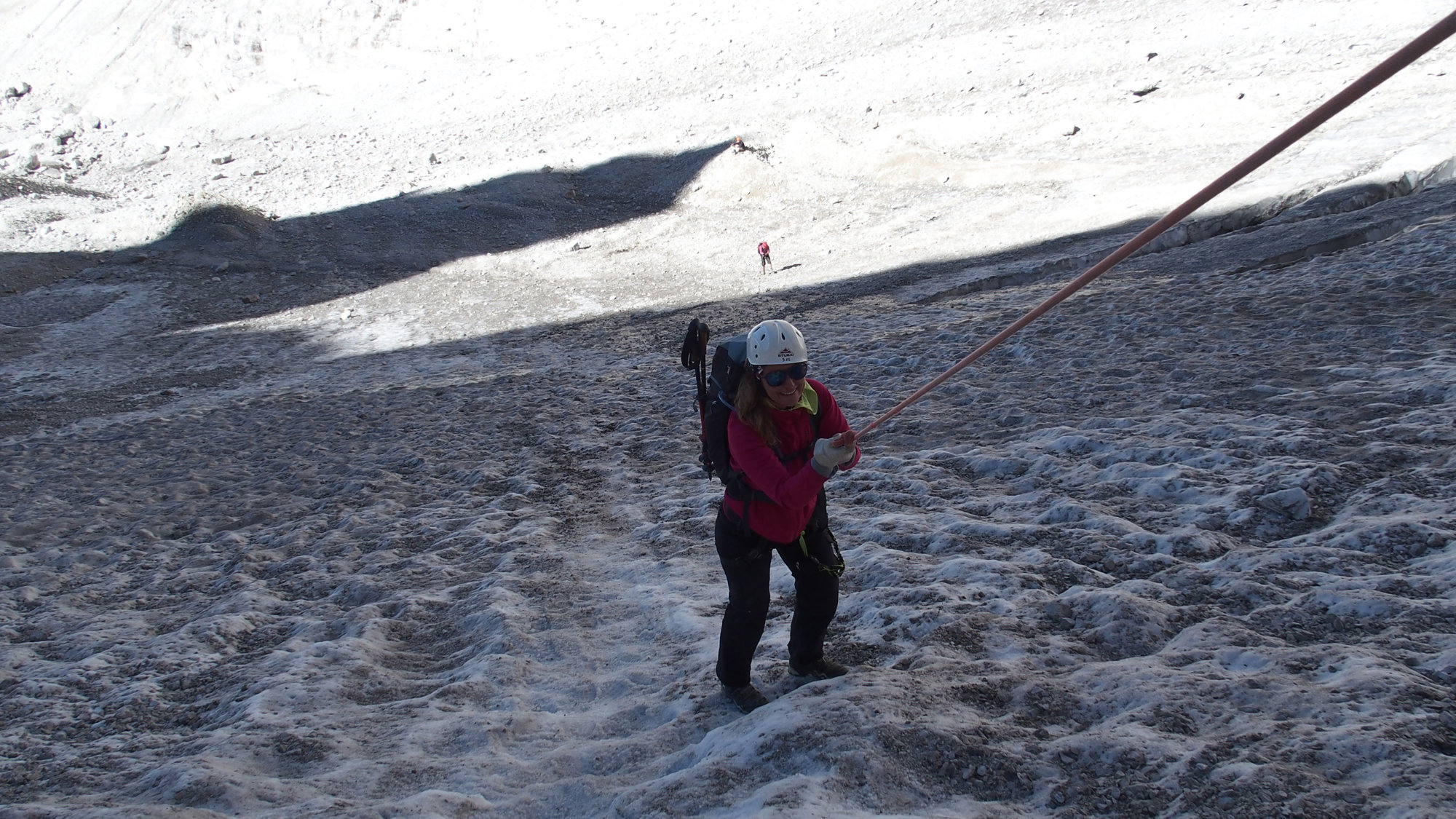 Abseilen über den Gletscher, Brenta, Klettersteig, Dolomiten