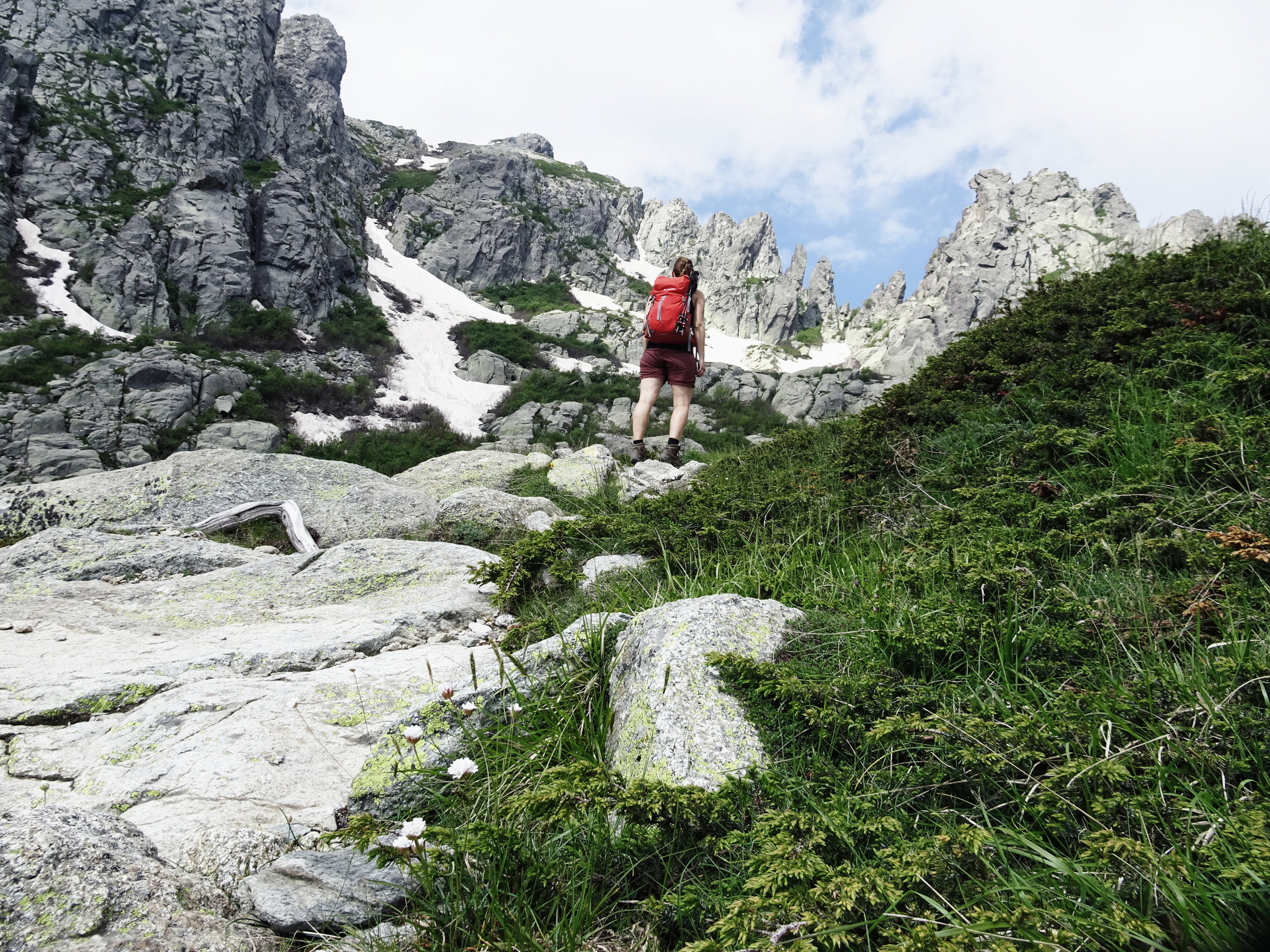 Auf dem Weg zum Gipfel des Monte d'Oro, Korsika, GR20 Weitwanderweg, Wandern, Berge, Frankreich