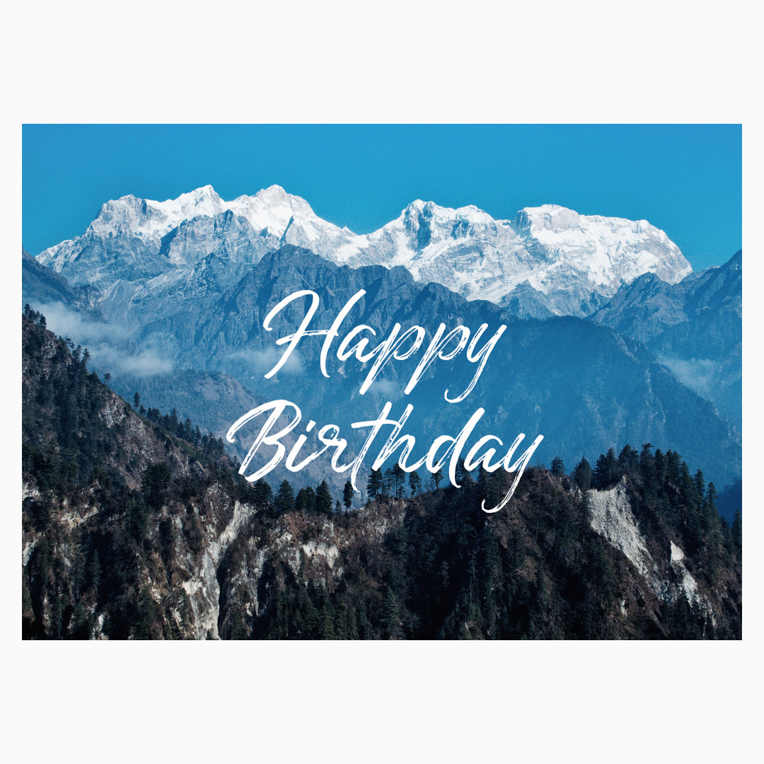 Postkarte Happy Birthday Bergige Geburtstagswünsche