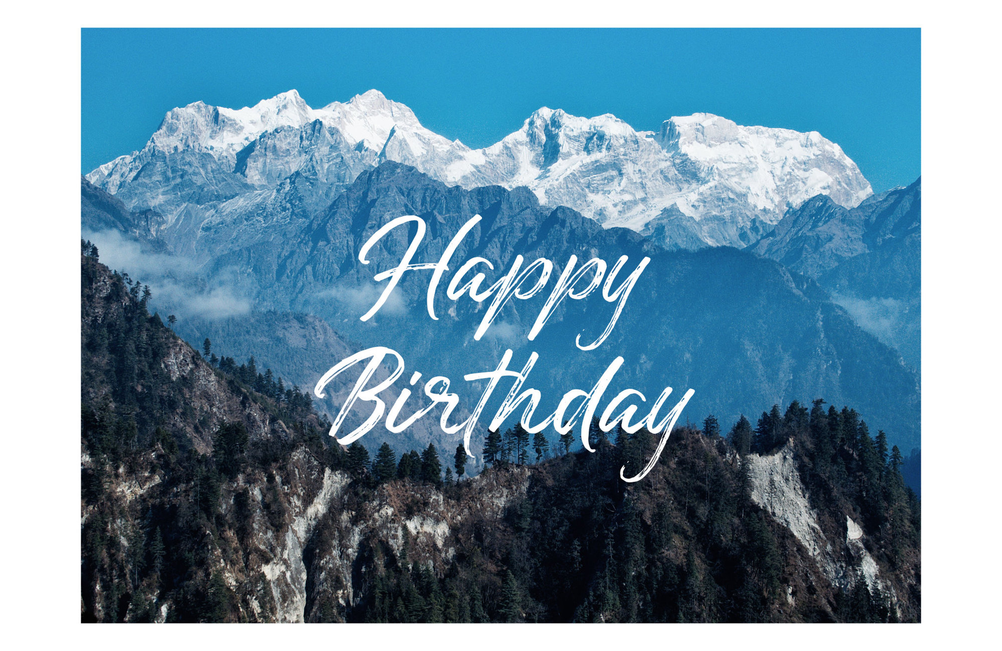 Postkarte Happy Birthday Bergige Geburtstagswünsche