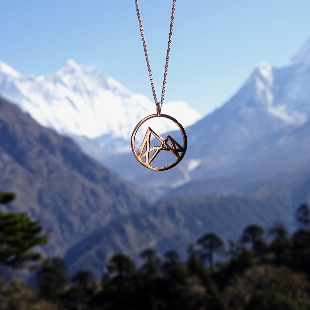 Höhenlinien Kette Rosévergoldet Nepal Quadratisch Höhenlinien Kette Rosévergoldet Nepal Quadratisch