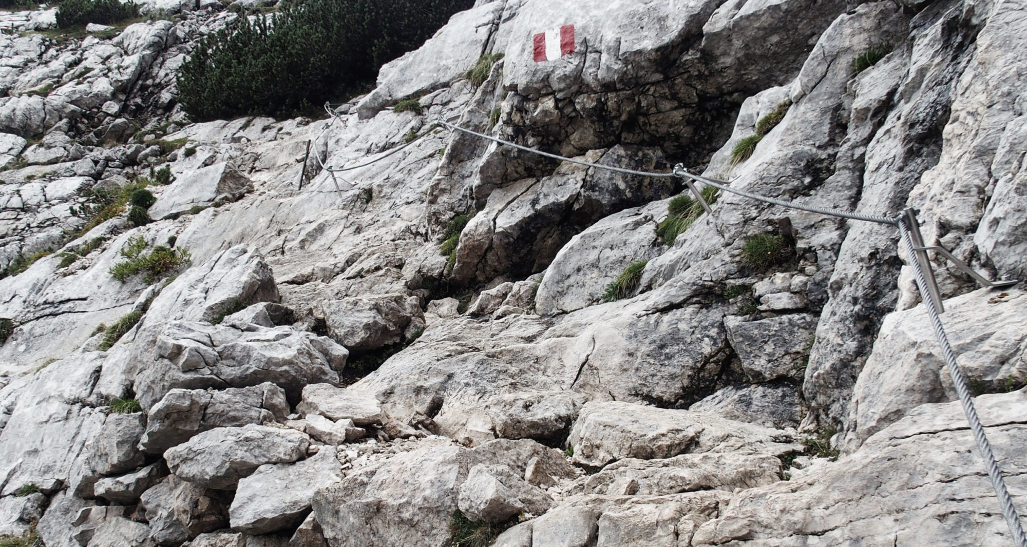 Drahtseilversicherte Stellen, nichts richtig Schwieriges