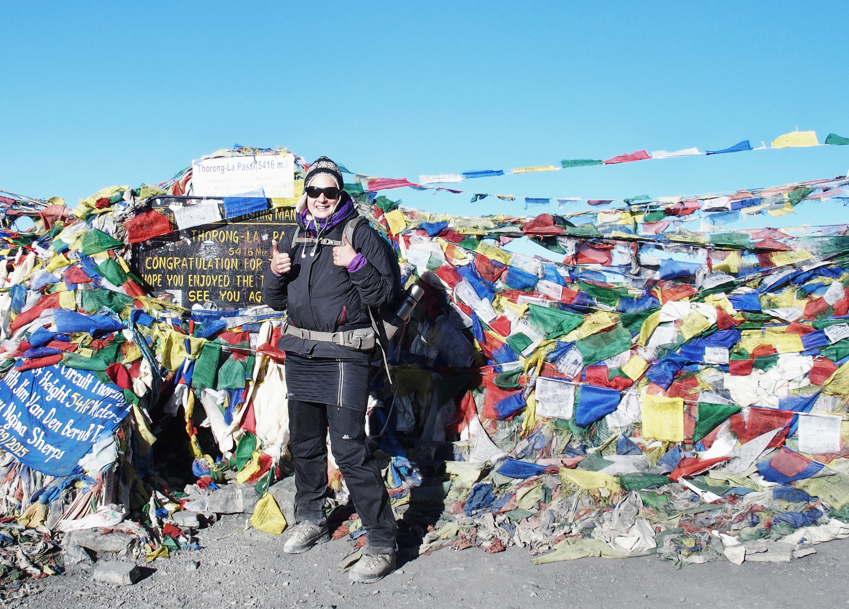 Yay! Geschafft auf 5416m zum Thorong La Pass - Annapurna Circuit Trekking