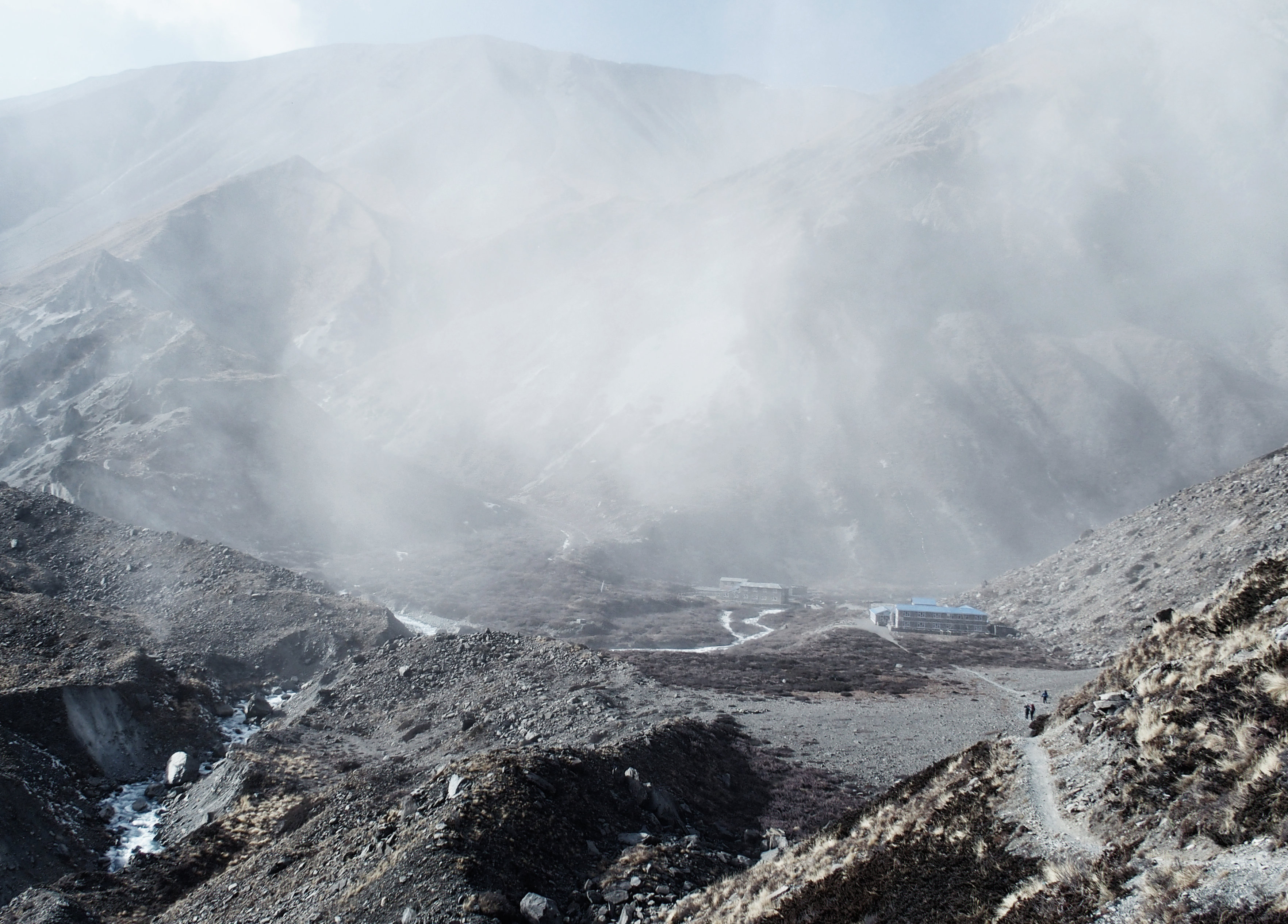 Kleiner Sandsturm vor dem Tilicho Base Camp