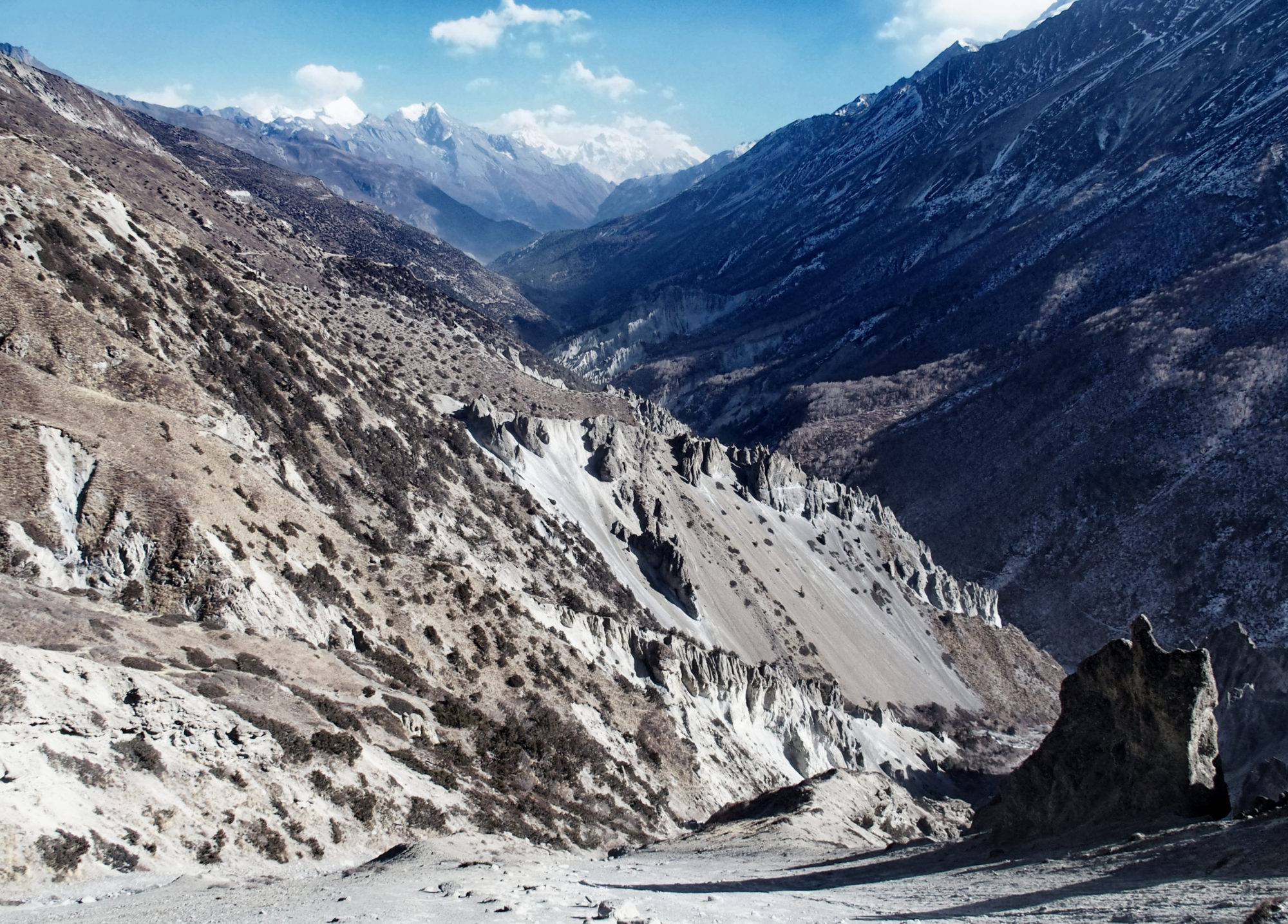 Blick zurück auf dem Weg zum Tilicho Base Camp
