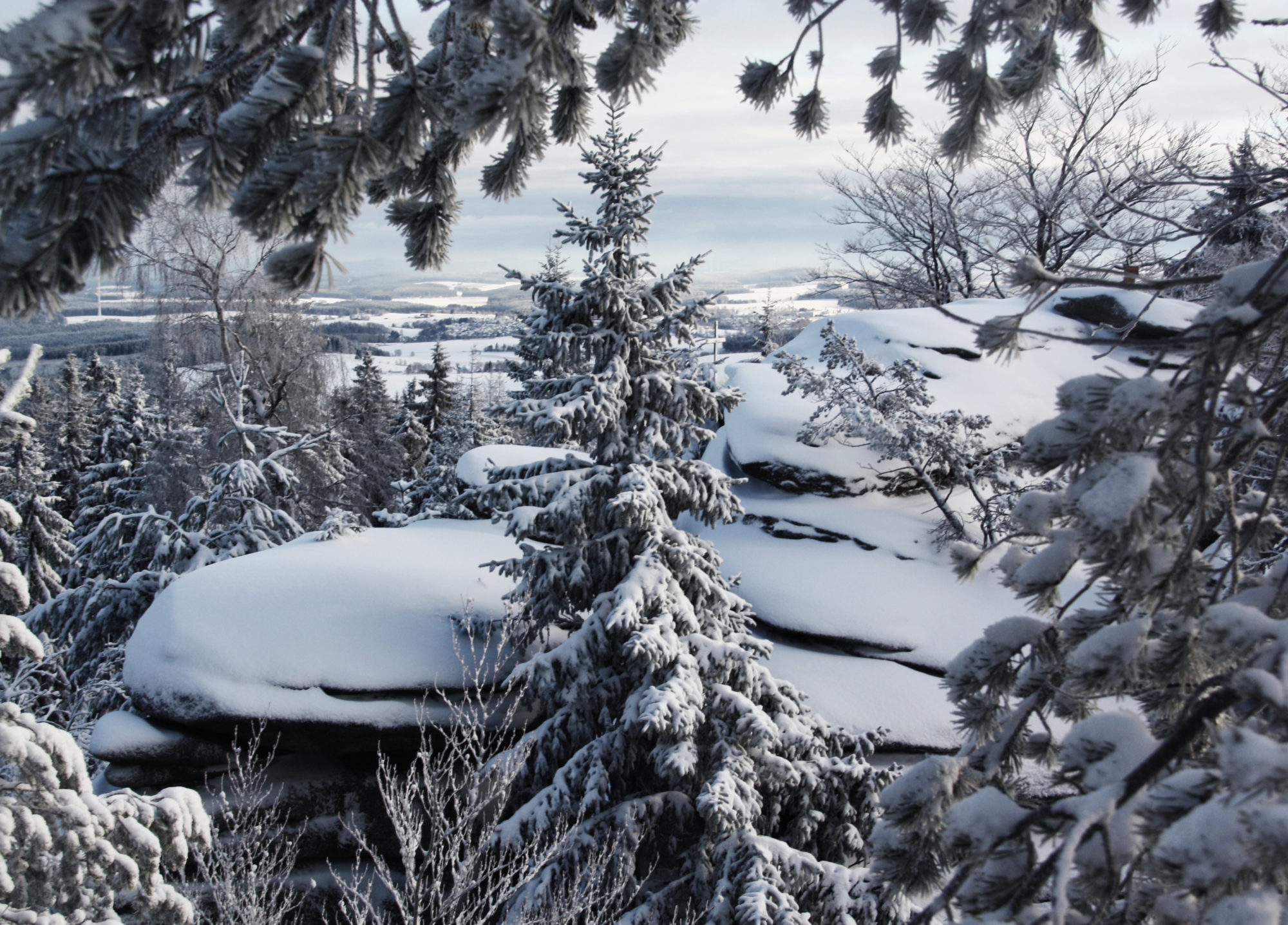 Verschneite Aussicht vom Rudolfstein