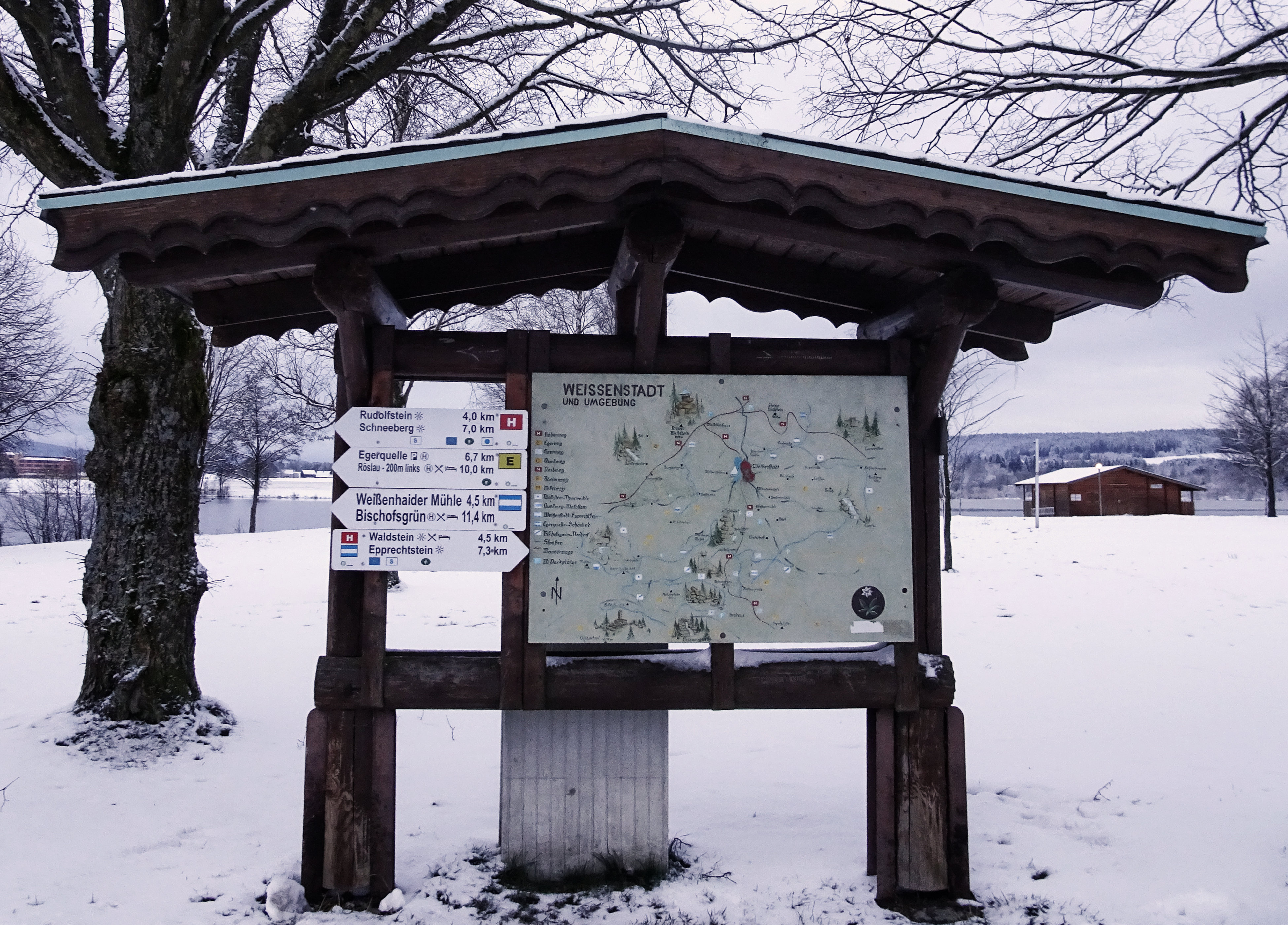Wanderschild am Weißenstädter See