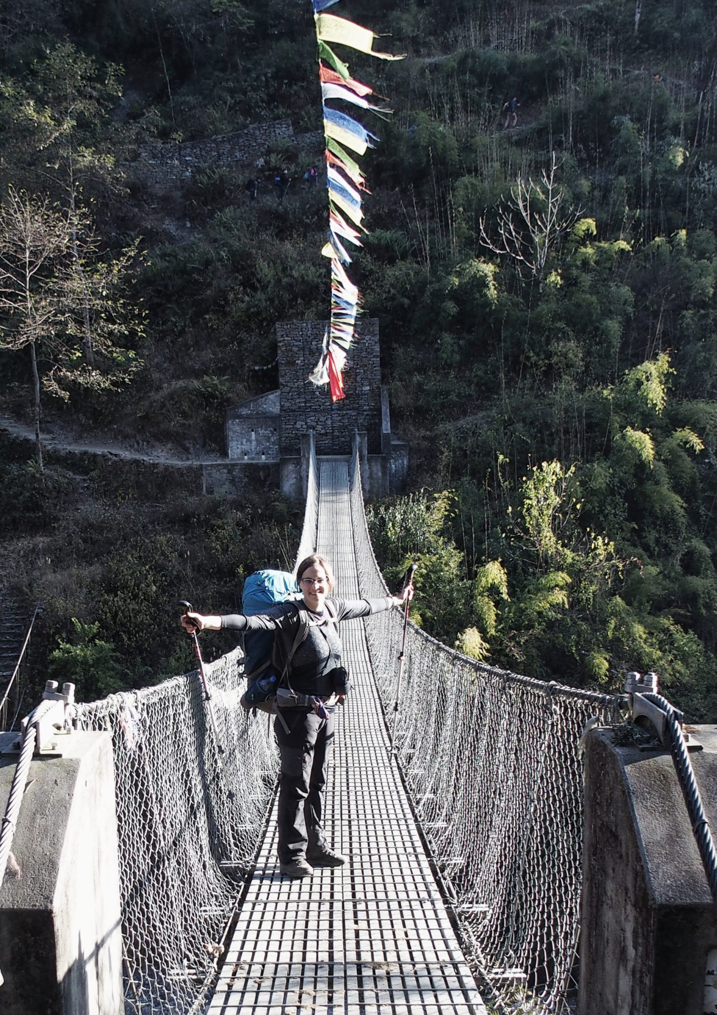 Hängebrücke beim Annapurna Trekking. Nepal