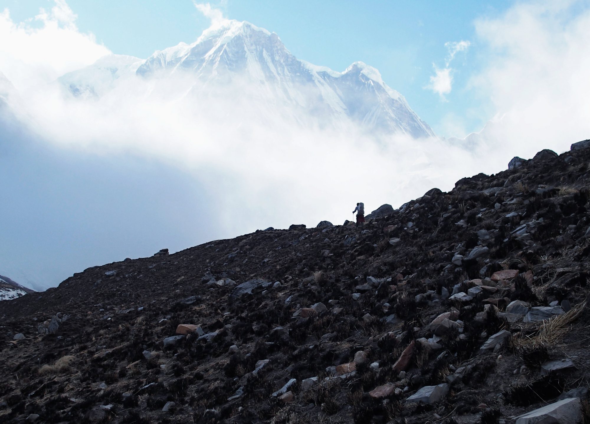 Steiniger Weg zum Annapurna Base Camp