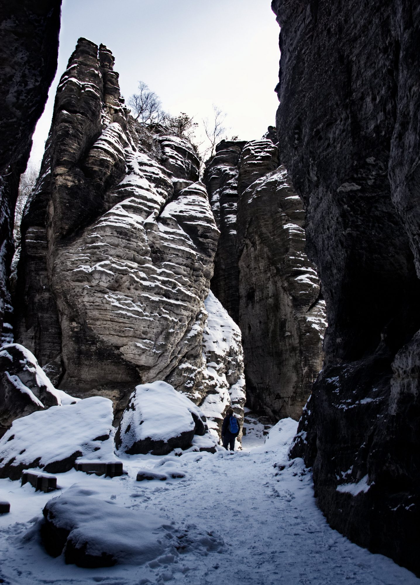 Sächsische Schweiz, Elbsandsteingebirge, Tissa, Tissa Wände, Böhmische Schweiz, Winter, Wandern
