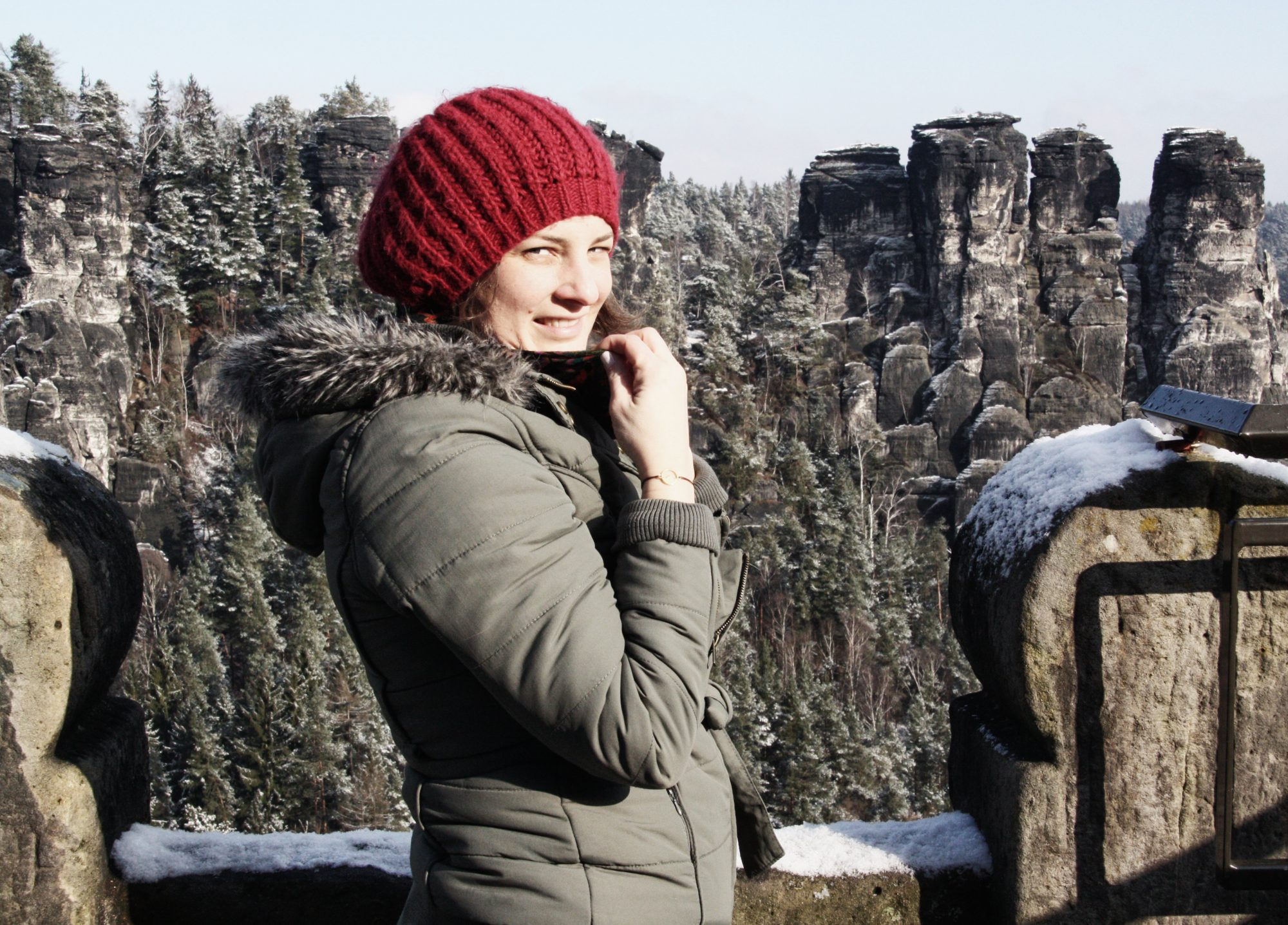 Sächsische Schweiz, Elbsandsteingebirge, Bastei, Basteibrücke, Rathen, Winter, Wandern