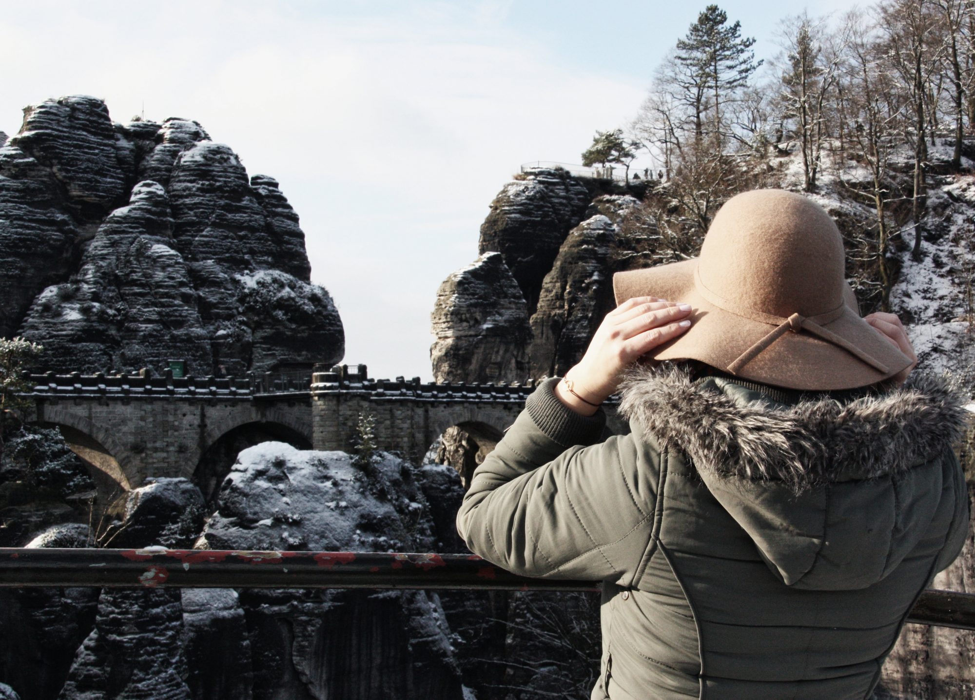 Sächsische Schweiz, Elbsandsteingebirge, Bastei, Basteibrücke, Rathen, Winter, Wandern