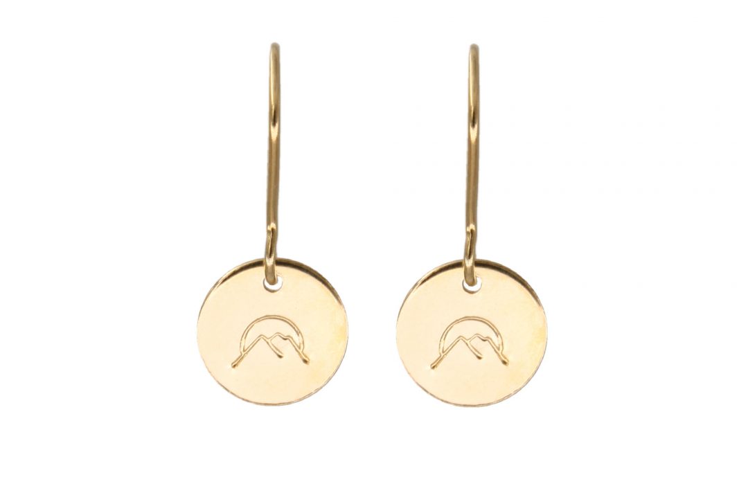 Fjella Bergfex Ohrringe Vergoldet Freigestellt Webseite Fjella Bergfex Ohrringe, Handgestempelt, Bergschmuck, Bergohrringe