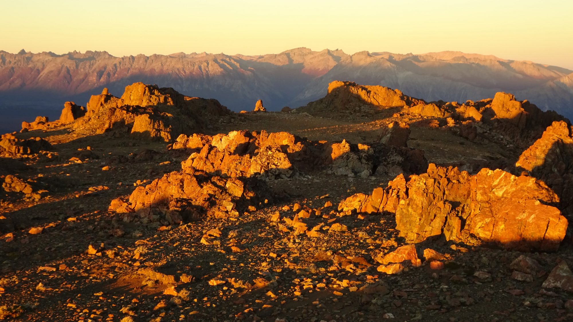 Fjella El Bolson Bergglühen Wanderung Patagonien Warton Dedo Gordo Encanto Blanco Wanderroute Wandern