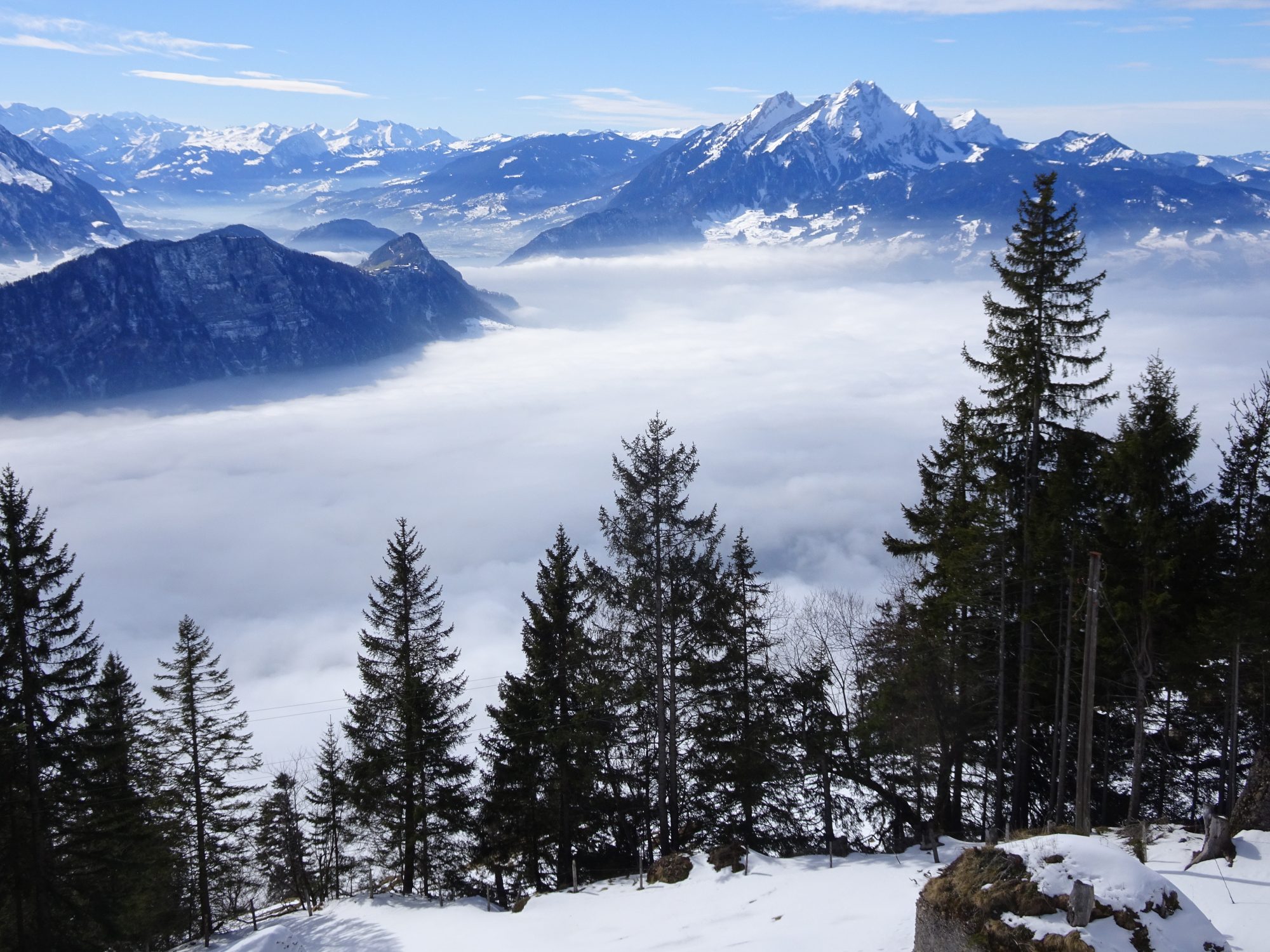 Schweiz, Luzern, Zürich, Rigi, Winterwanderung