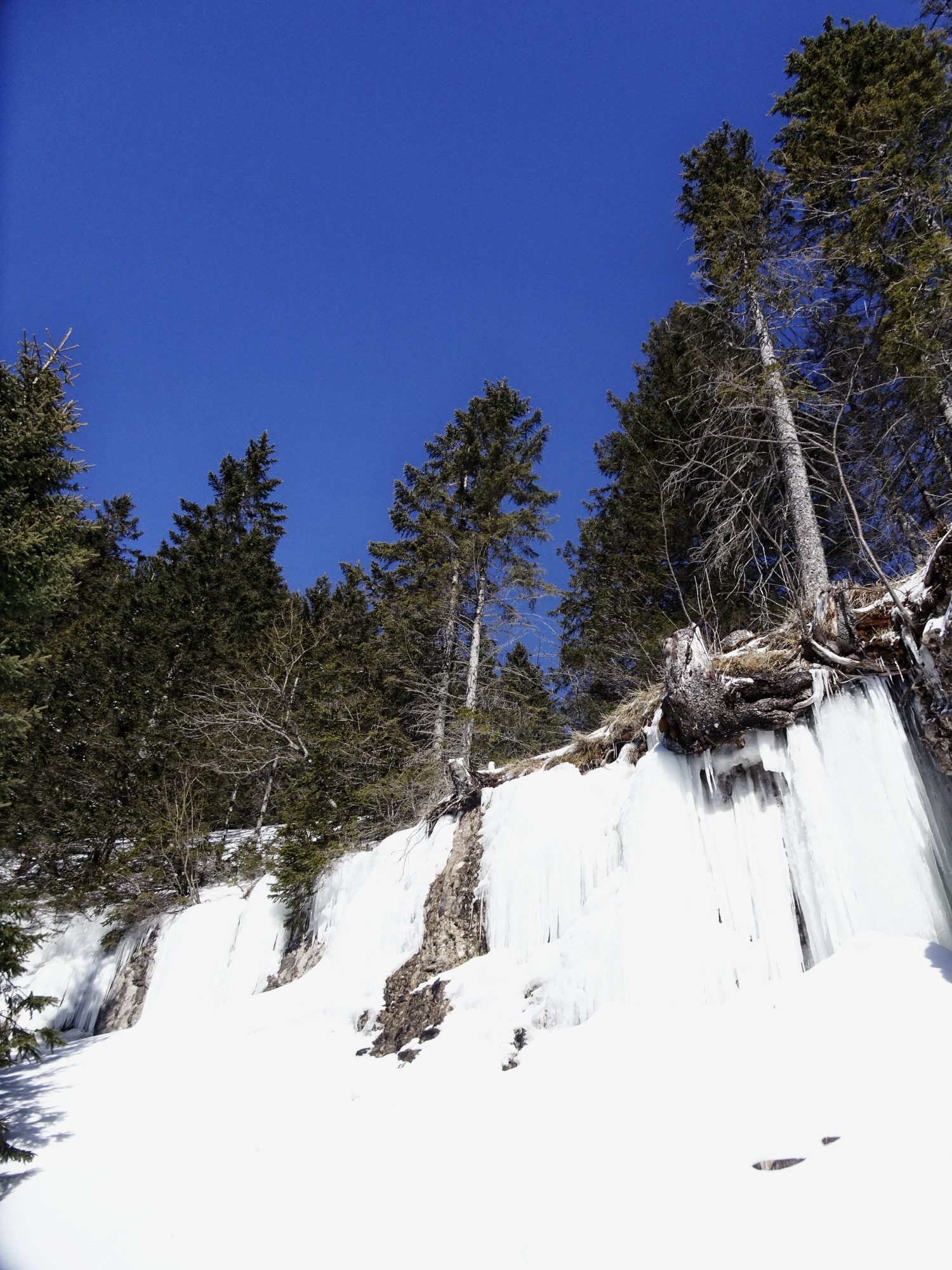 Schweiz, Luzern, Zürich, Rigi, Winterwanderung, Eis, gefrorener Wasserfall