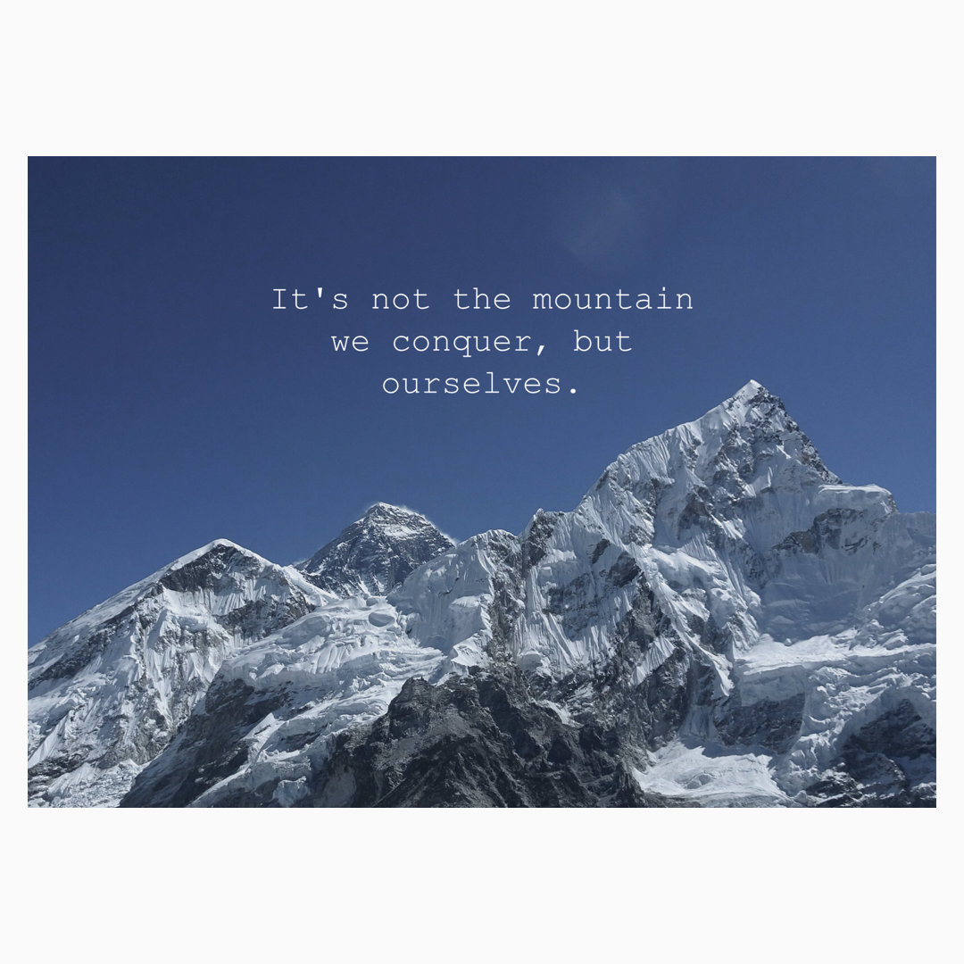Mountains we Conquer Postkarte Webseite 2020 It's not the Mountains we conquer but ourselves Postkarte