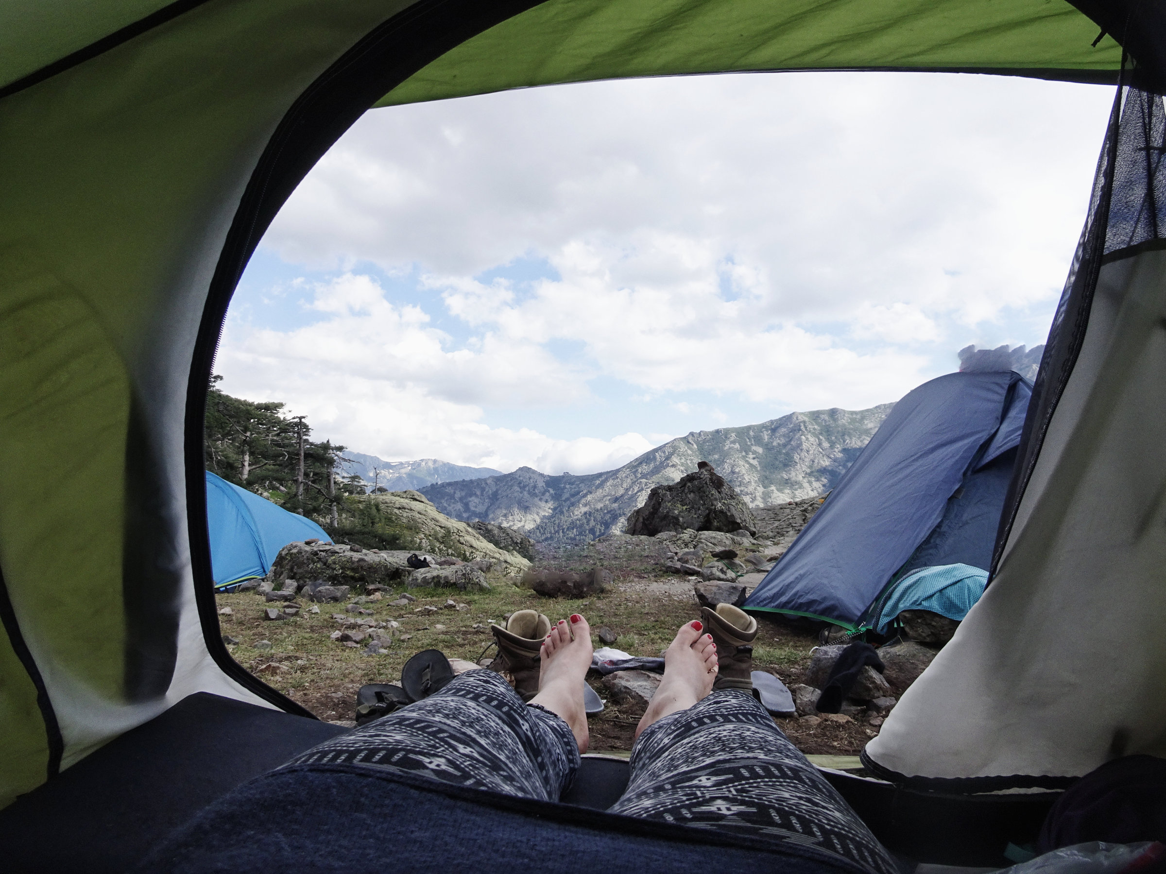 Zeltplatz, Korsika, GR20 Weitwanderweg, Wandern, Berge, Frankreich