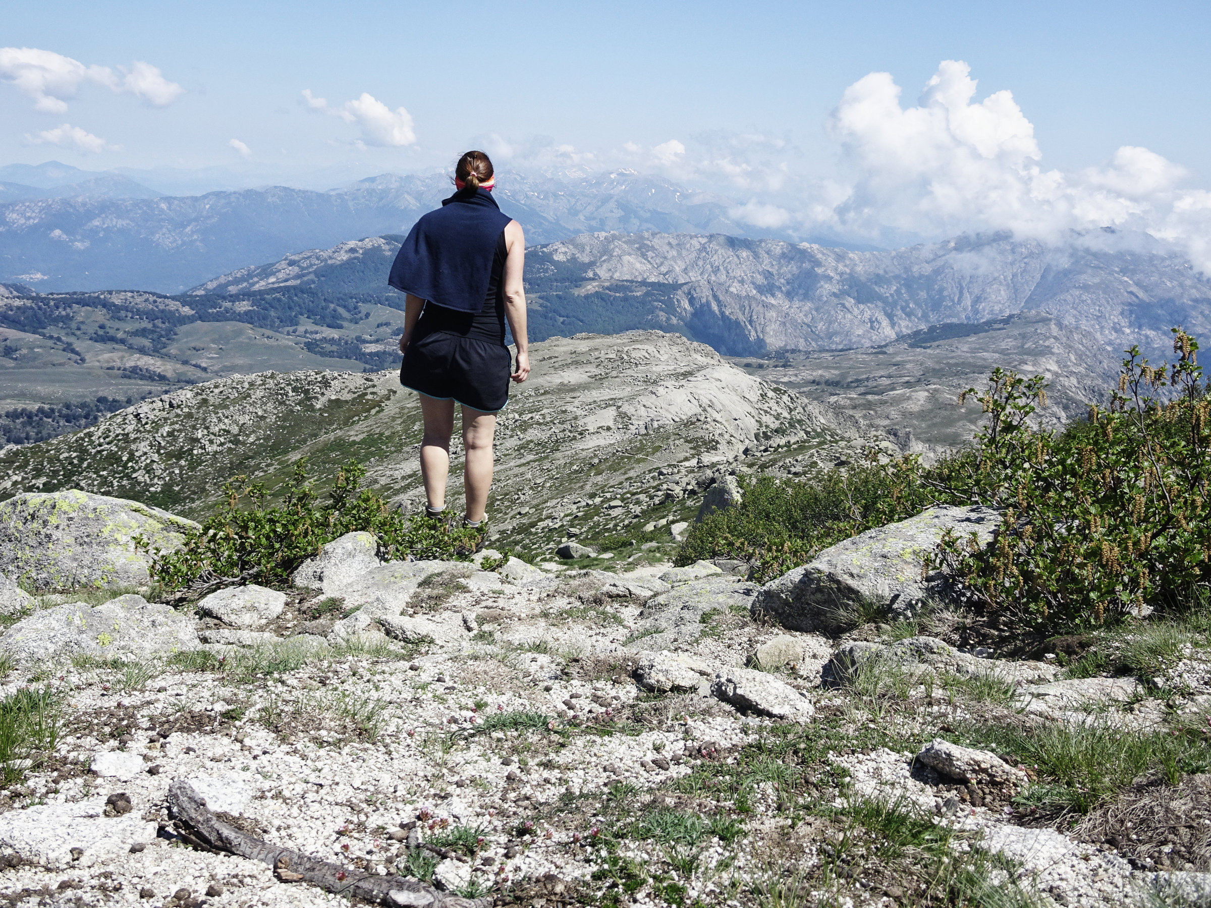 Blick vom Gipfel des Monte Incudine, Korsika, GR20 Weitwanderweg, Wandern, Berge, Frankreich