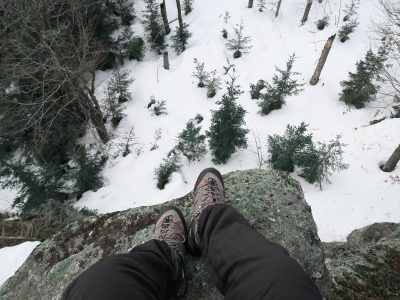 Blick von der Großen Kanzel, Felswandergebiet Bayerischer Wald, Schneeschuhwandern im Bayerischen Wald