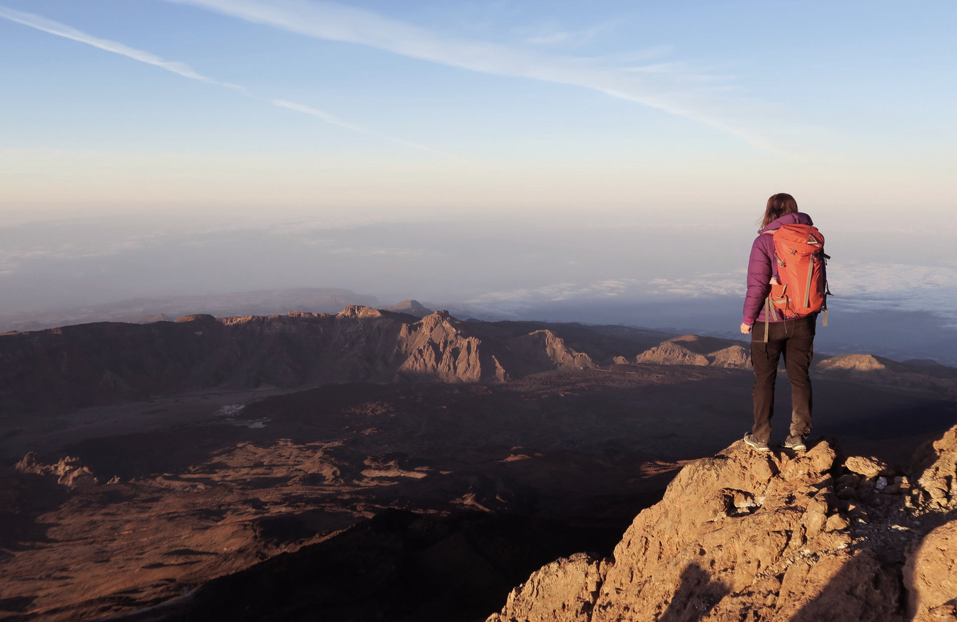Auf dem Gipfel des Teide zum Sonnenaufgang, Wandern im Frühling