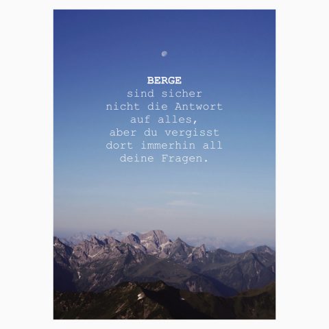 Berge Antwort auf alles Postkarte Webseite 2020
