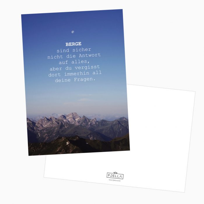 Berge Antwort auf alles Postkarte Webseite 2020