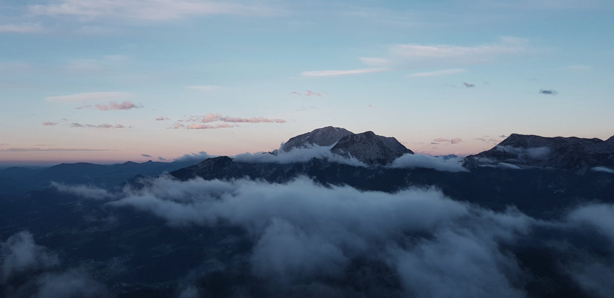 Sonnenuntergang am Watzmannhaus, Hüttentour Berchtesgadener Alpen