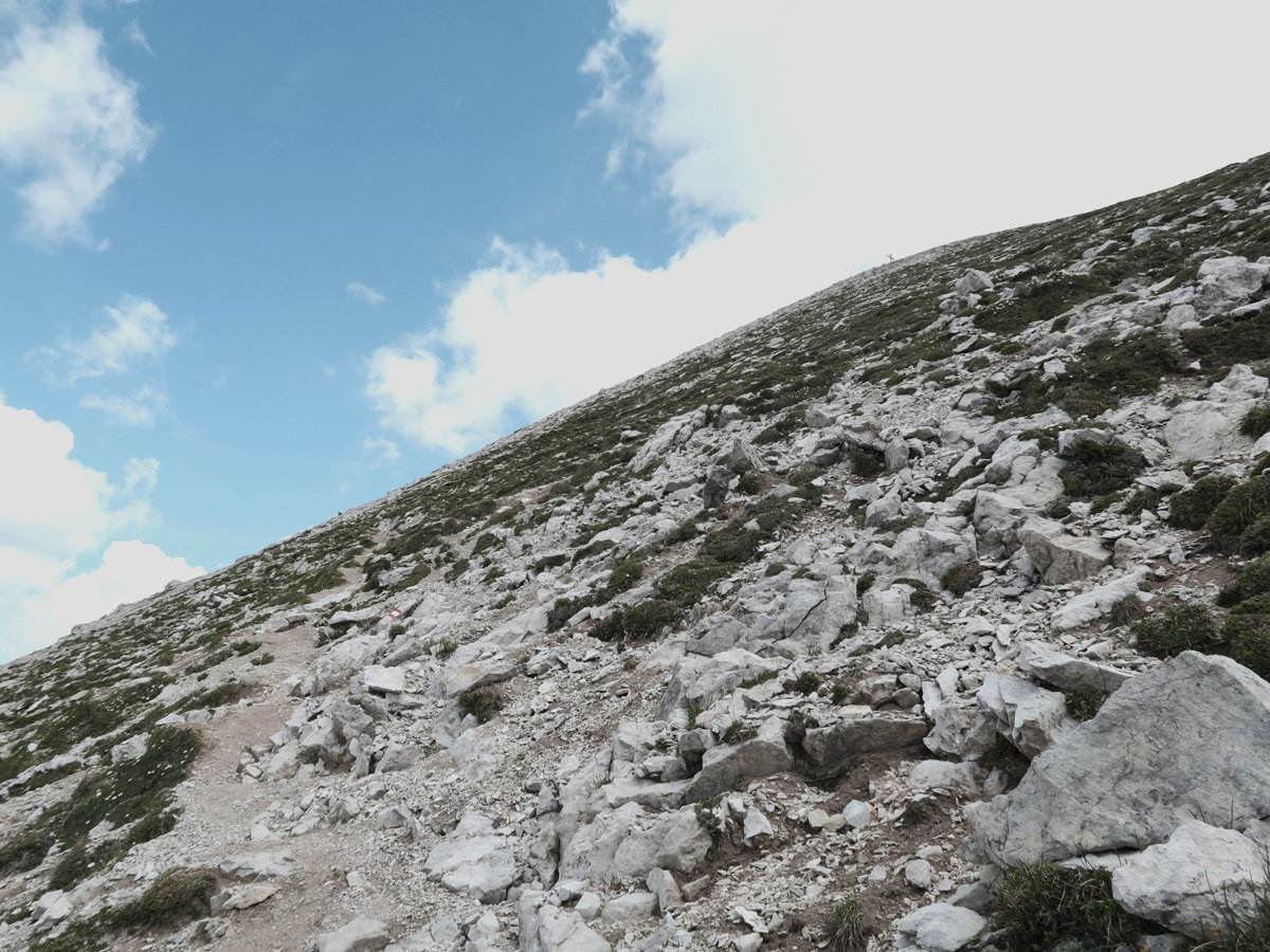 Wanderung auf den Grießkopf - Schotter und Geröll