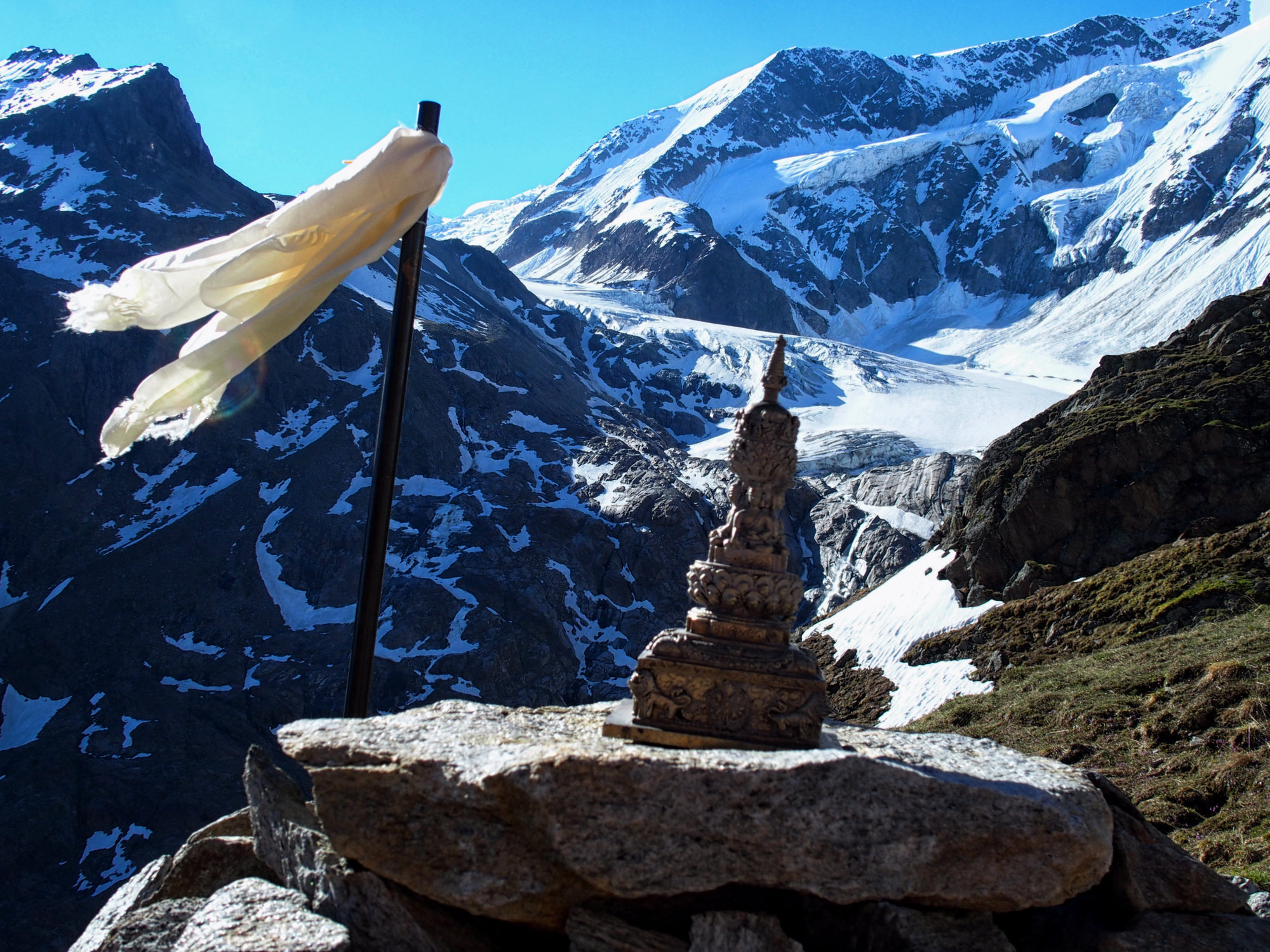Blick zu den Gletschern vom Taschachhaus