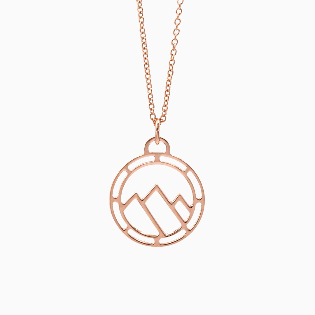 Kompass Kette Rosevergoldet Freigestellt Webseite blank